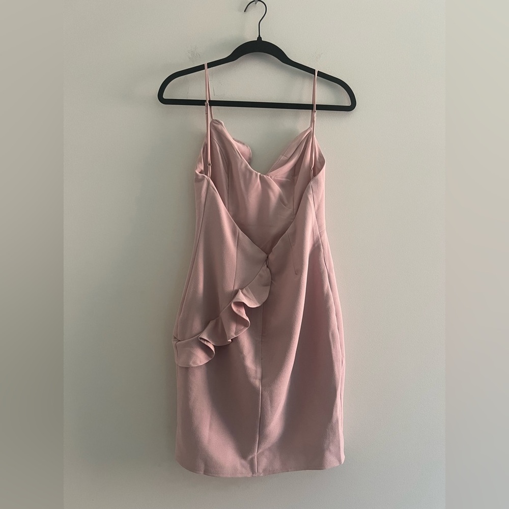 Blush Pink Ruffle Slip Dress | Women’s US Medium | Wedding Guest, Bridal, date - Picture 3 of 5